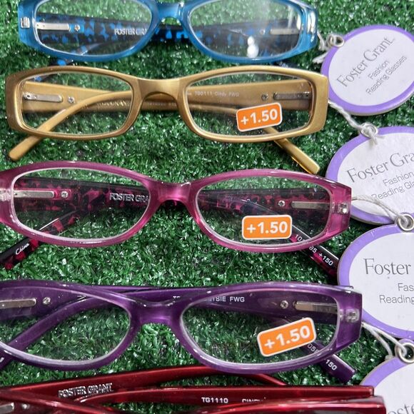 Foster Grant Eyeglasses +1.50 Lot Of 6 Multicolored Solid Front Tortise Arm NWT - Picture 4 of 13